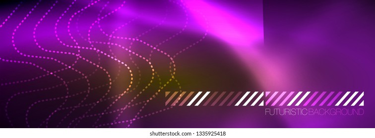 Shiny neon lights background, techno design, modern wallpaper for your project, vector illustration