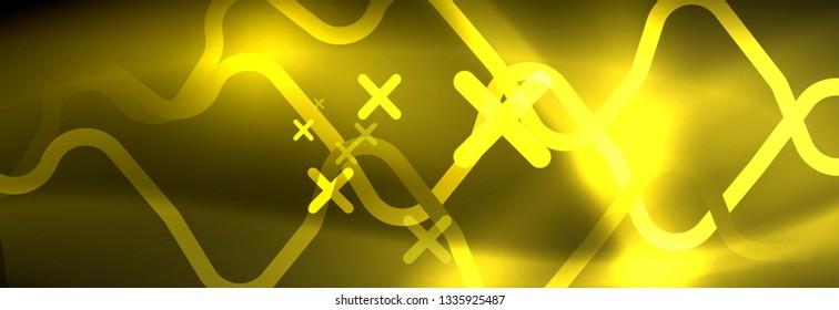 Shiny neon lights background, techno design, modern wallpaper for your project, vector illustration