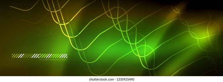Shiny neon lights background, techno design, modern wallpaper for your project, vector illustration