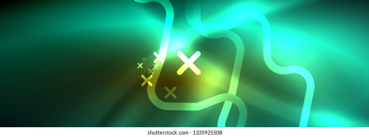 Shiny neon lights background, techno design, modern wallpaper for your project, vector illustration