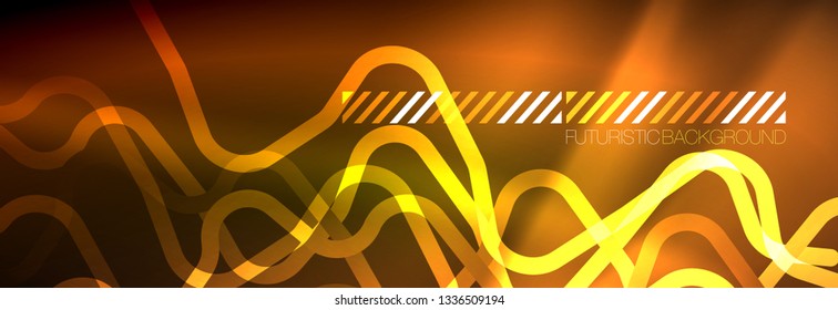 Shiny neon lights background, techno design, modern wallpaper for your project, vector illustration