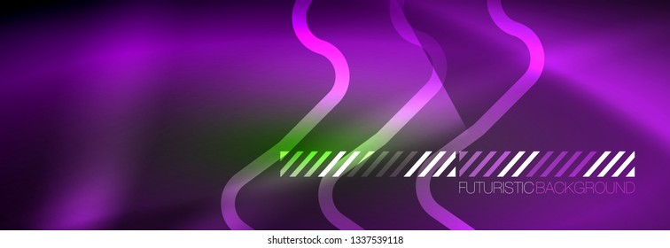 Shiny neon lights background, techno design, modern wallpaper for your project, vector illustration