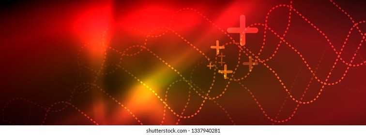 Fondo de luces de neón brillantes, diseño técnico, fondo de pantalla moderno para su proyecto, ilustración vectorial