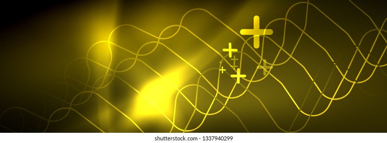 Shiny neon lights background, techno design, modern wallpaper for your project, vector illustration