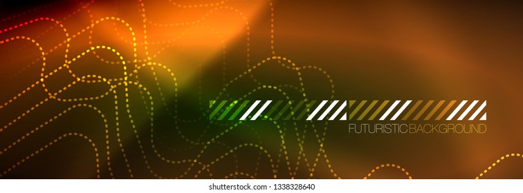 Shiny-Neonbeleuchtung Hintergrund, Techno-Design, moderne Bildschirmhintergründe, Vektorgrafik