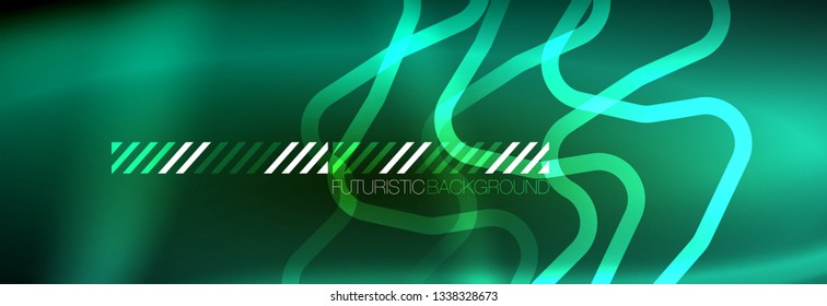 Fondo de luces de neón brillantes, diseño técnico, fondo de pantalla moderno para su proyecto, ilustración vectorial