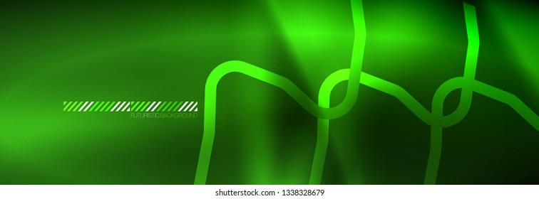 Shiny-Neonbeleuchtung Hintergrund, Techno-Design, moderne Bildschirmhintergründe, Vektorgrafik