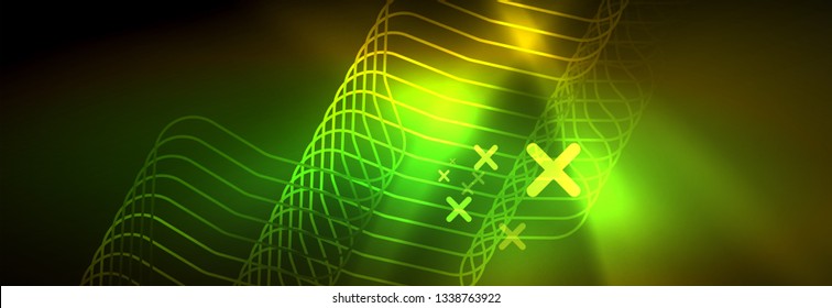 Shiny neon lights background, techno design, modern wallpaper for your project, vector illustration