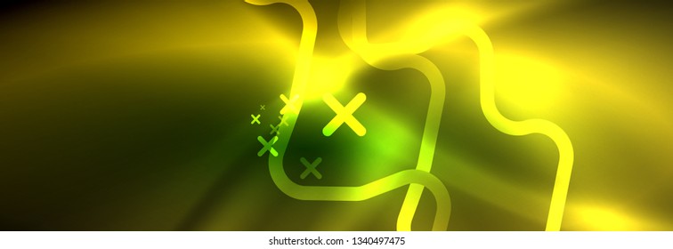 Shiny-Neonbeleuchtung Hintergrund, Techno-Design, moderne Bildschirmhintergründe, Vektorgrafik