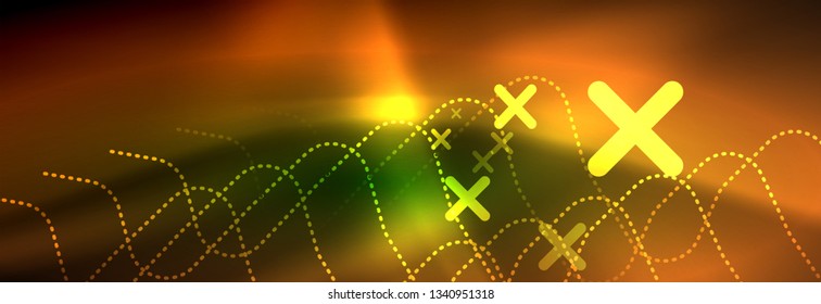 Fondo de luces de neón brillantes, diseño técnico, fondo de pantalla moderno para su proyecto, ilustración vectorial