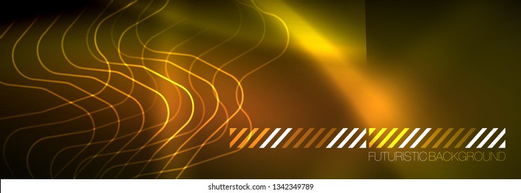 Shiny neon lights background, techno design, modern wallpaper for your project, vector illustration