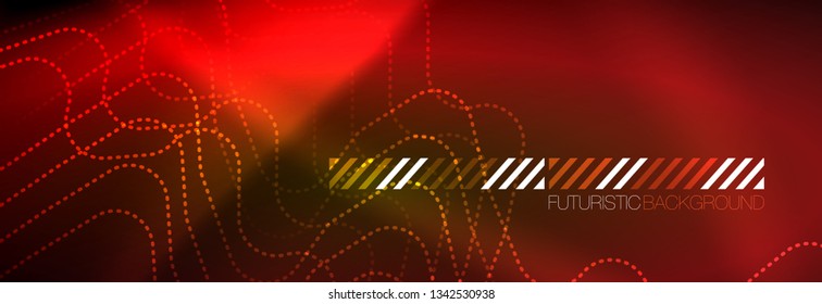 Fondo de luces de neón brillantes, diseño técnico, fondo de pantalla moderno para su proyecto, ilustración vectorial
