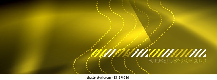 Fondo de luces de neón brillantes, diseño técnico, fondo de pantalla moderno para su proyecto, ilustración vectorial