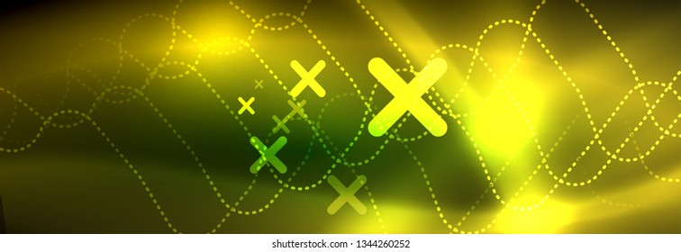 Shiny neon lights background, techno design, modern wallpaper for your project, vector illustration