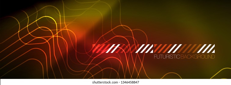 Shiny-Neonbeleuchtung Hintergrund, Techno-Design, moderne Bildschirmhintergründe, Vektorgrafik