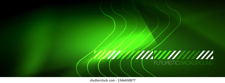 Shiny-Neonbeleuchtung Hintergrund, Techno-Design, moderne Bildschirmhintergründe, Vektorgrafik