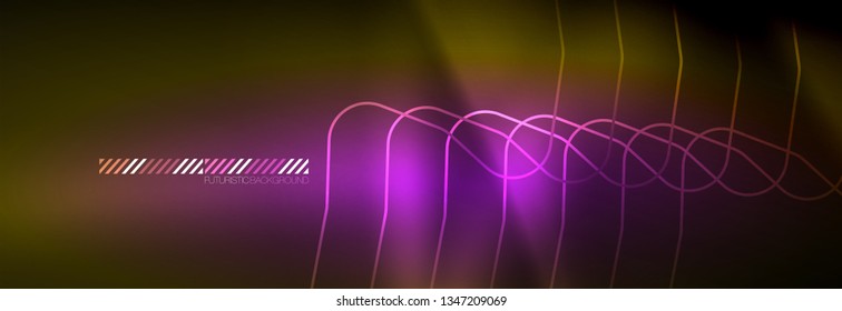 Fondo de luces de neón brillantes, diseño técnico, fondo de pantalla moderno para su proyecto, ilustración vectorial