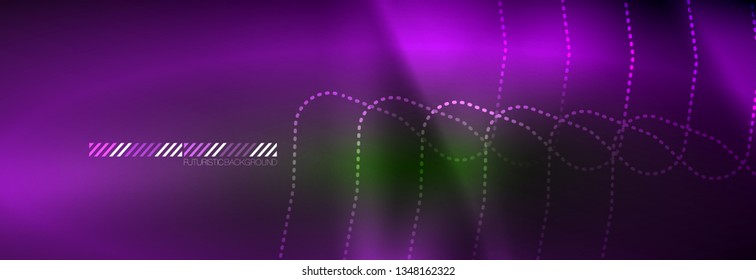Fondo de luces de neón brillantes, diseño técnico, fondo de pantalla moderno para su proyecto, ilustración vectorial