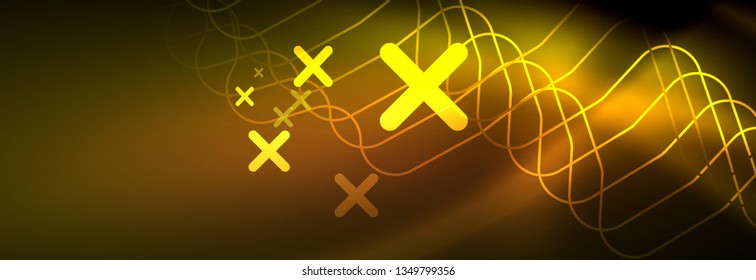Shiny neon lights background, techno design, modern wallpaper for your project, vector illustration
