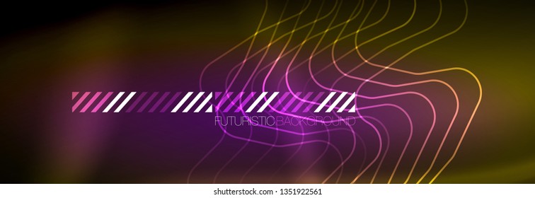 Shiny neon lights background, techno design, modern wallpaper for your project, vector illustration