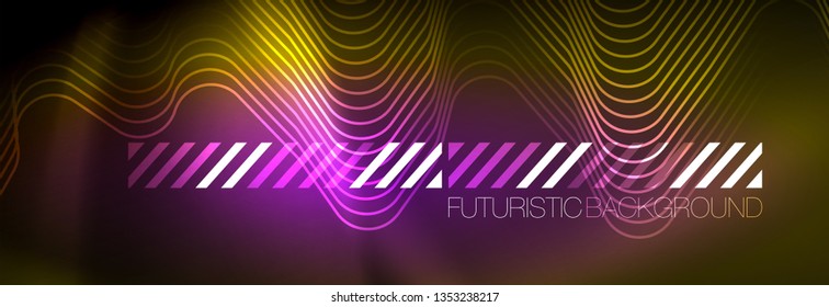 Shiny neon lights background, techno design, modern wallpaper for your project, vector illustration