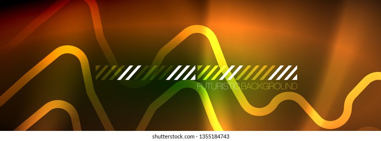 Shiny neon lights background, techno design, modern wallpaper for your project, vector illustration