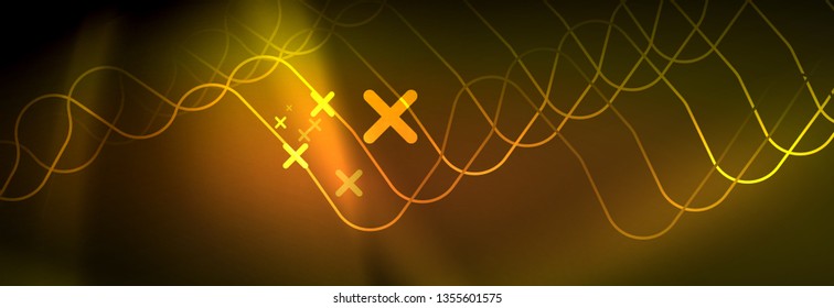Fondo de luces de neón brillantes, diseño técnico, fondo de pantalla moderno para su proyecto, ilustración vectorial