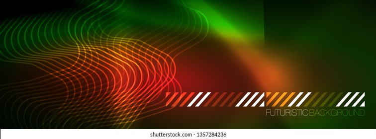 Shiny neon lights background, techno design, modern wallpaper for your project, vector illustration