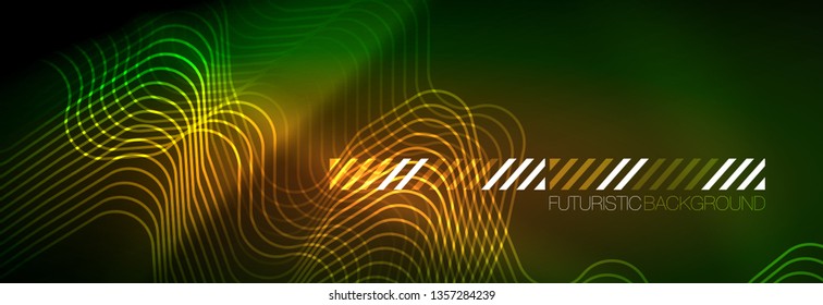 Fondo de luces de neón brillantes, diseño técnico, fondo de pantalla moderno para su proyecto, ilustración vectorial
