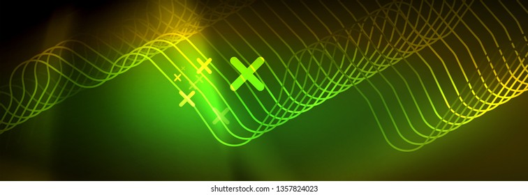 Shiny neon lights background, techno design, modern wallpaper for your project, vector illustration