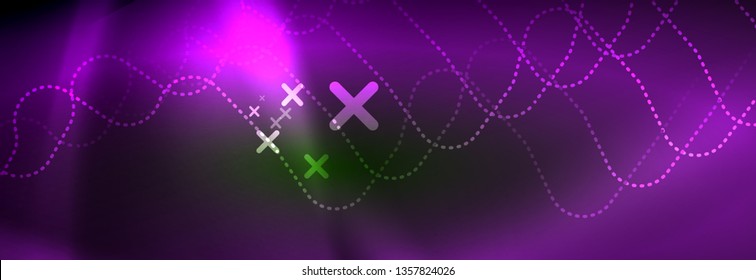Shiny neon lights background, techno design, modern wallpaper for your project, vector illustration