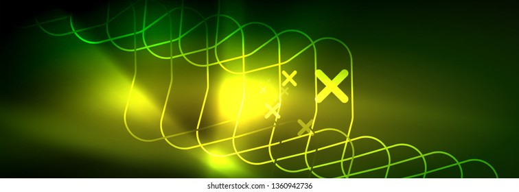 Shiny neon lights background, techno design, modern wallpaper for your project, vector illustration