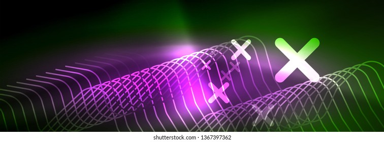 Shiny neon lights background, techno design, modern wallpaper for your project, vector illustration
