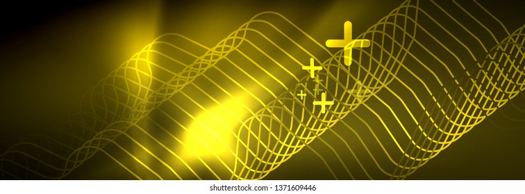 Shiny neon lights background, techno design, modern wallpaper for your project, vector illustration