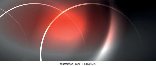 Shiny neon lights, dark abstract background with blurred magic neon light curved lines. Vector