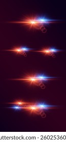 Shiny neon lines. Light flashes and glare, an explosion of light.