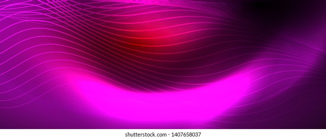 Schlaue Neonlinien Techno magischer futuristischer Hintergrund, magisches Energieraum-Lichtkonzept, abstrakter Hintergrund, Tapete-Design, Vektorgrafik