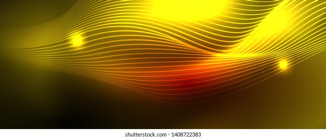 Shiny neon lines techno magic futuristic background, magic energy space light concept, abstract background wallpaper design, vector illustration