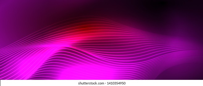 Shiny neon lines techno magic futuristic background, magic energy space light concept, abstract background wallpaper design, vector illustration