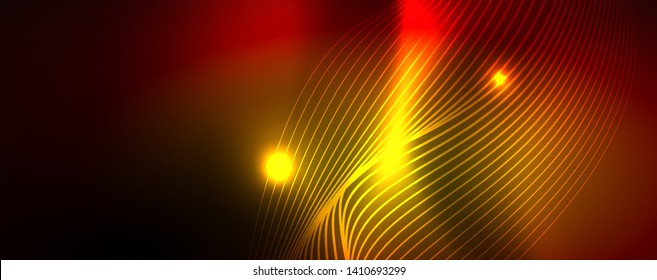 Líneas de neón brillantes telno fondo futurista mágico, concepto de luz de espacio mágico, diseño de fondo abstracto de fondo de fondo de fondo, ilustración vectorial