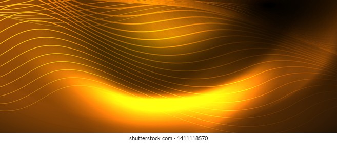 Shiny neon lines techno magic futuristic background, magic energy space light concept, abstract background wallpaper design, vector illustration