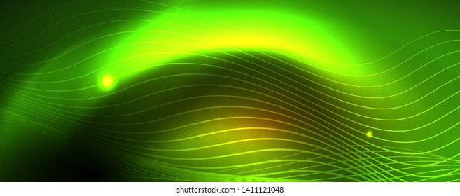 Shiny neon lines techno magic futuristic background, magic energy space light concept, abstract background wallpaper design, vector illustration