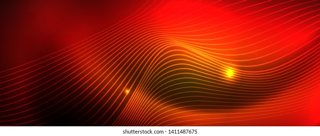 Líneas de neón brillantes telno fondo futurista mágico, concepto de luz de espacio mágico, diseño de fondo abstracto de fondo de fondo de fondo, ilustración vectorial
