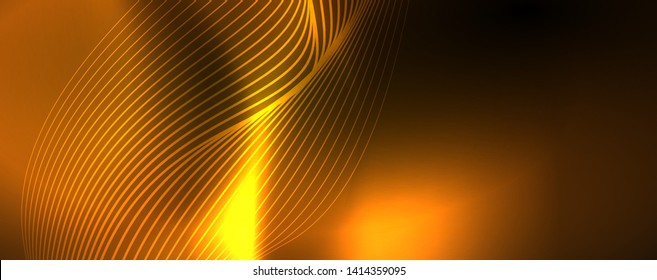 Shiny neon lines techno magic futuristic background, magic energy space light concept, abstract background wallpaper design, vector illustration