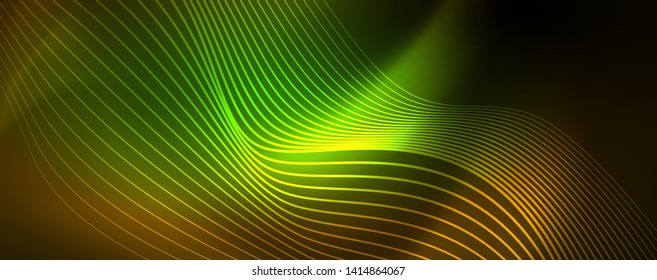 Shiny neon lines techno magic futuristic background, magic energy space light concept, abstract background wallpaper design, vector illustration