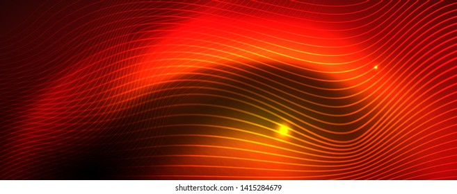 Shiny neon lines techno magic futuristic background, magic energy space light concept, abstract background wallpaper design, vector illustration