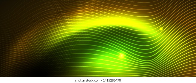 Shiny neon lines techno magic futuristic background, magic energy space light concept, abstract background wallpaper design, vector illustration