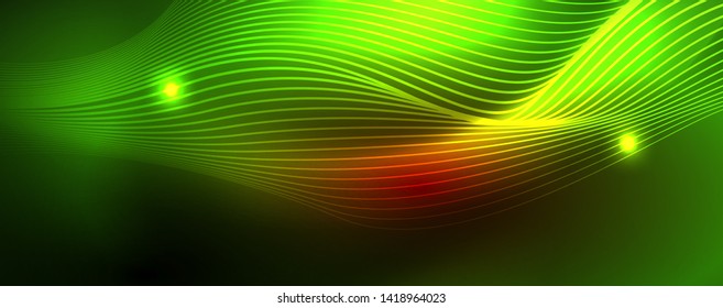 Líneas de neón brillantes telno fondo futurista mágico, concepto de luz de espacio mágico, diseño de fondo abstracto de fondo de fondo de fondo, ilustración vectorial
