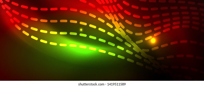 Shiny neon lines techno magic futuristic background, magic energy space light concept, abstract background wallpaper design, vector illustration