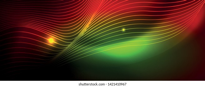 Líneas de neón brillantes telno fondo futurista mágico, concepto de luz de espacio mágico, diseño de fondo abstracto de fondo de fondo de fondo, ilustración vectorial